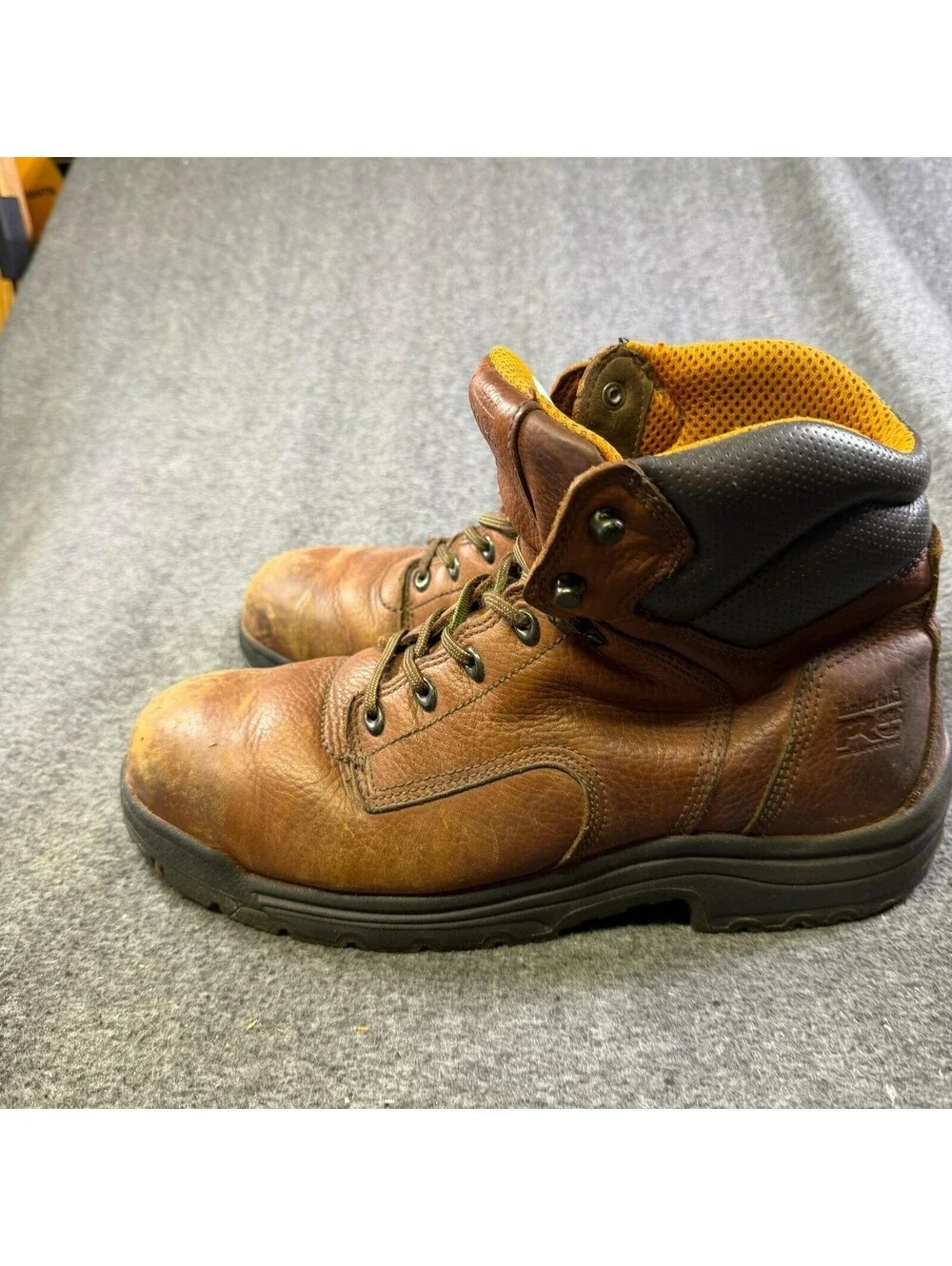 Timberland PRO TiTAN Work Boots Mens Size 13W Brown Leather Safety Toe 26063